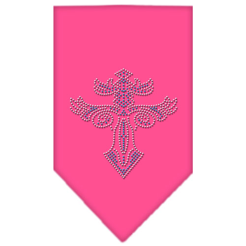 Warriors Cross Rhinestone Bandana Bright Pink Small